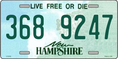 NH license plate 3689247