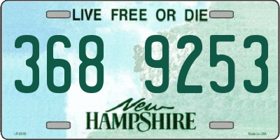NH license plate 3689253