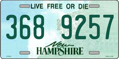 NH license plate 3689257