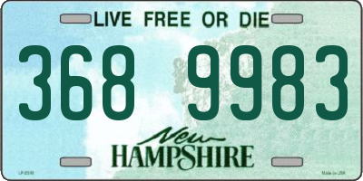 NH license plate 3689983