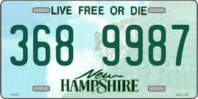 NH license plate 3689987