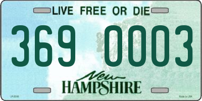 NH license plate 3690003