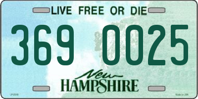 NH license plate 3690025