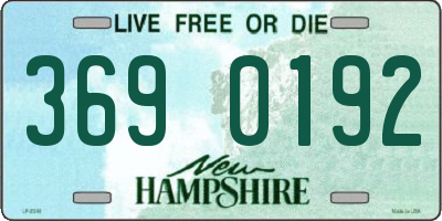 NH license plate 3690192