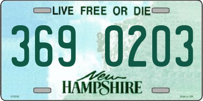 NH license plate 3690203