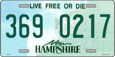 NH license plate 3690217