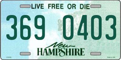 NH license plate 3690403
