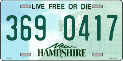 NH license plate 3690417