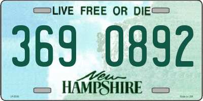 NH license plate 3690892