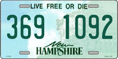 NH license plate 3691092