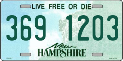 NH license plate 3691203