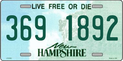 NH license plate 3691892