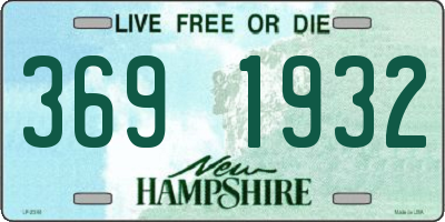 NH license plate 3691932