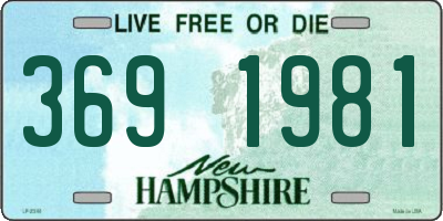 NH license plate 3691981
