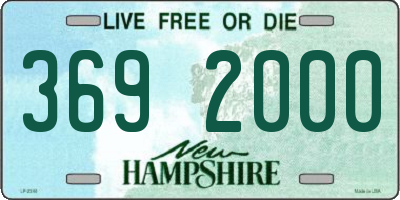 NH license plate 3692000