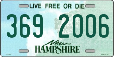 NH license plate 3692006