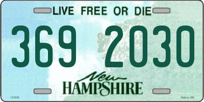 NH license plate 3692030