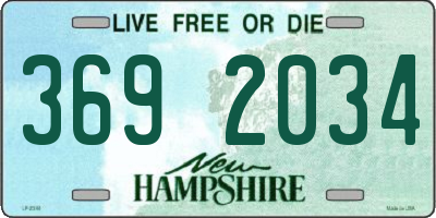 NH license plate 3692034