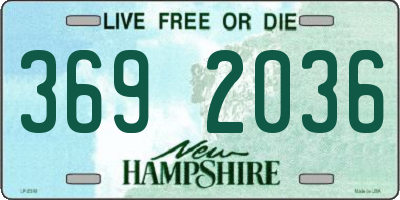 NH license plate 3692036