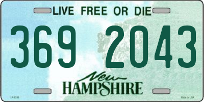 NH license plate 3692043