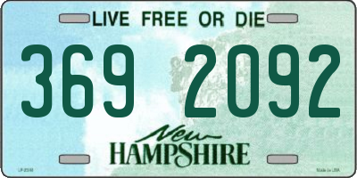 NH license plate 3692092