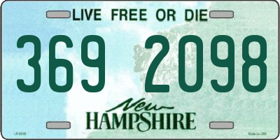 NH license plate 3692098