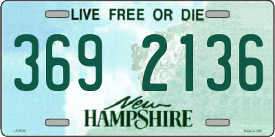 NH license plate 3692136
