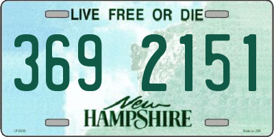 NH license plate 3692151