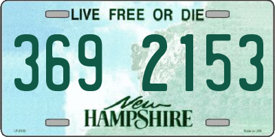 NH license plate 3692153