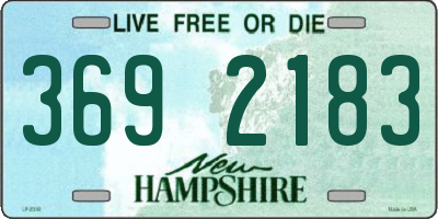 NH license plate 3692183