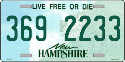 NH license plate 3692233