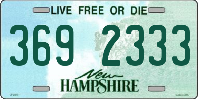 NH license plate 3692333
