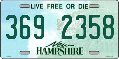 NH license plate 3692358