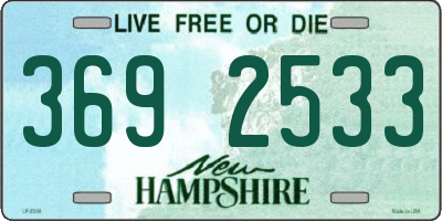 NH license plate 3692533