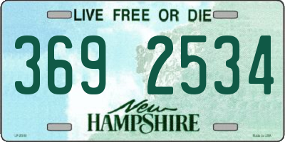 NH license plate 3692534