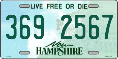 NH license plate 3692567