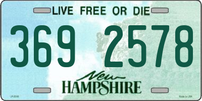 NH license plate 3692578