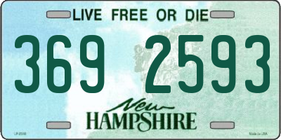 NH license plate 3692593