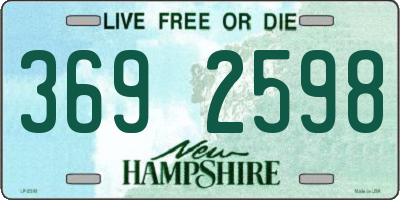 NH license plate 3692598