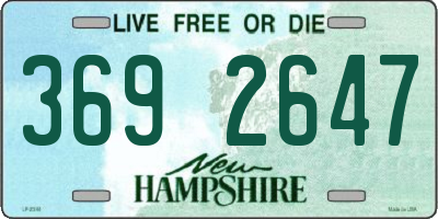 NH license plate 3692647