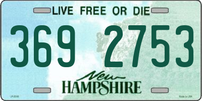 NH license plate 3692753