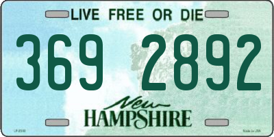 NH license plate 3692892