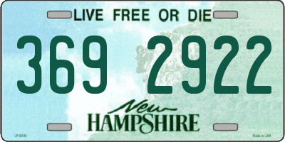 NH license plate 3692922