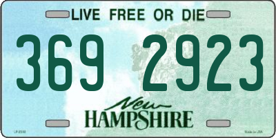 NH license plate 3692923