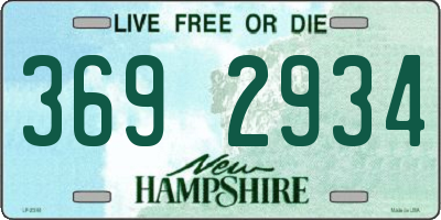 NH license plate 3692934
