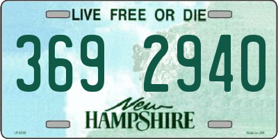 NH license plate 3692940
