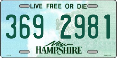NH license plate 3692981