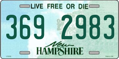 NH license plate 3692983