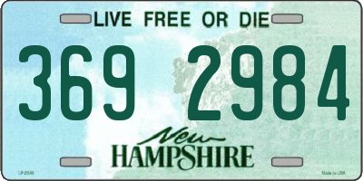 NH license plate 3692984