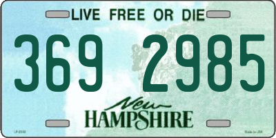 NH license plate 3692985